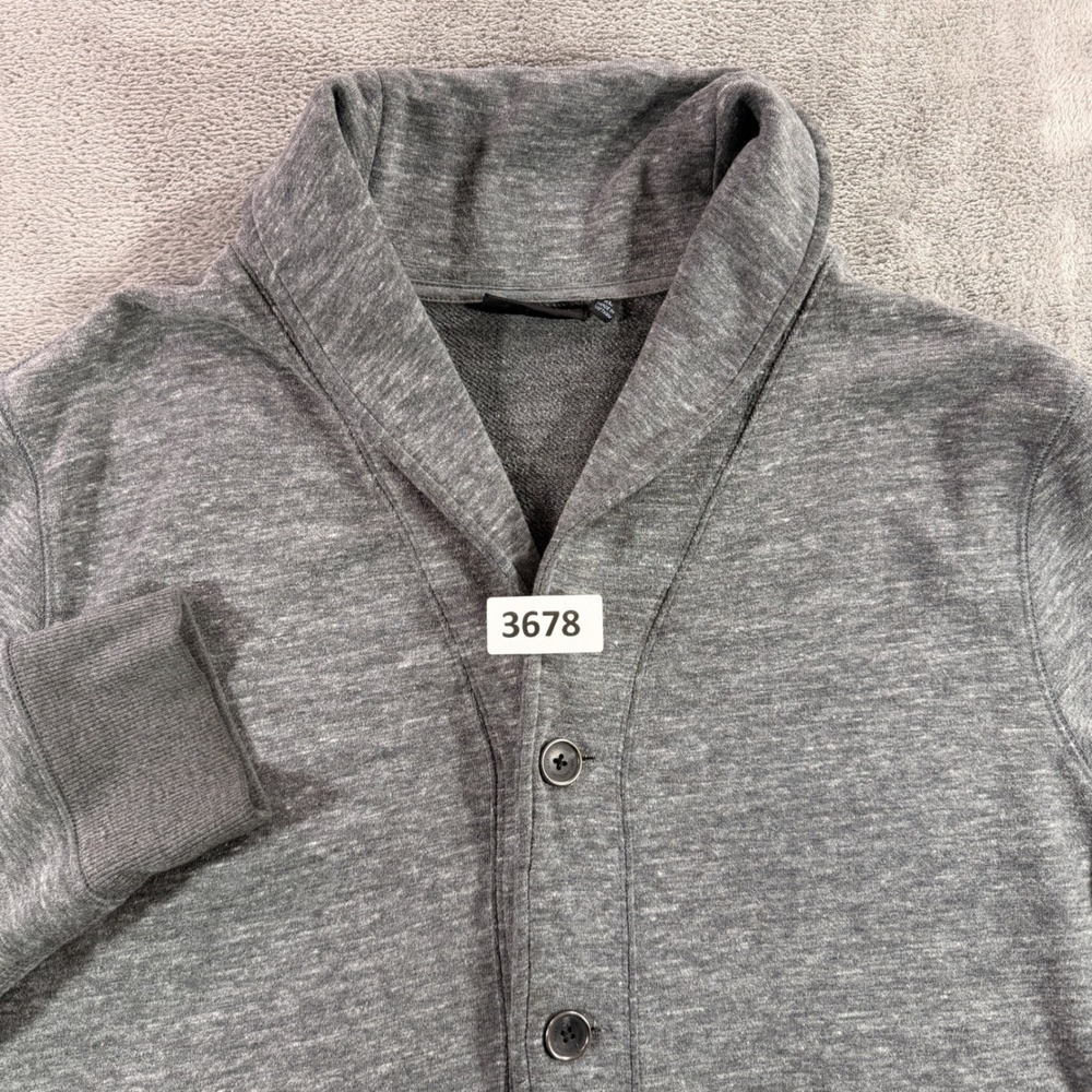 Marc Anthony Cardigan Mens XL Gray Shawl Collar Button Front Jersey Sweater